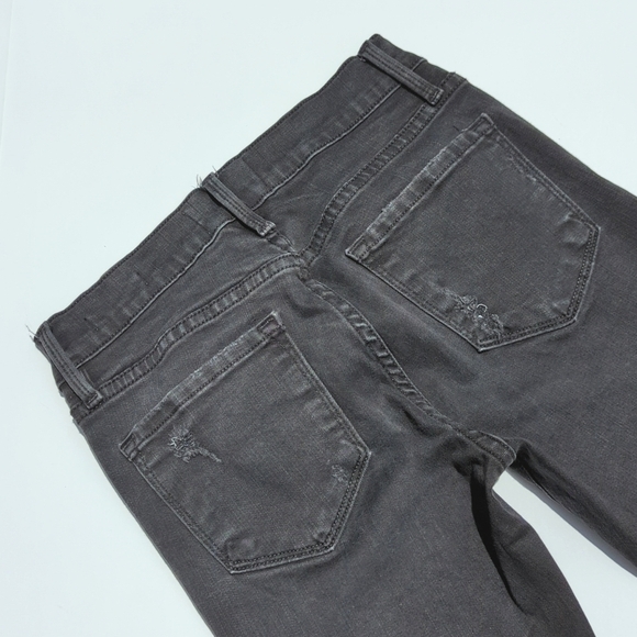 Frame Denim Hathaway Distressed Mid Rise Ankle Cropped Le Skinny Jeans Black 25 - Picture 14 of 16